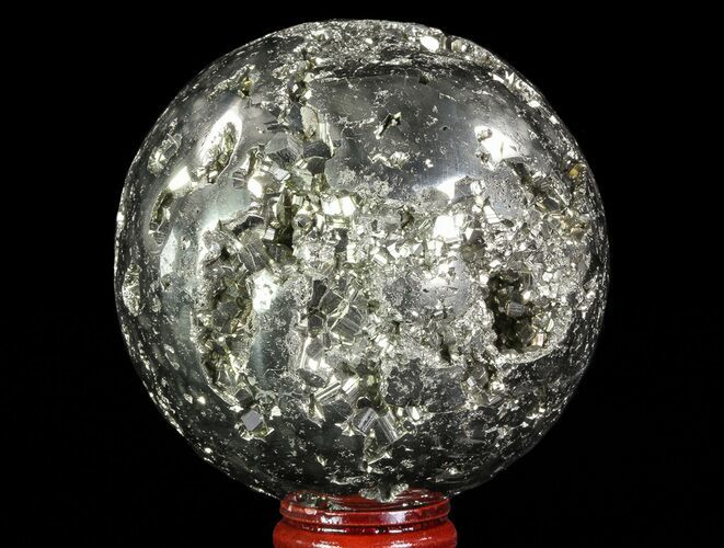 Polished Pyrite Sphere - Peru #65862
